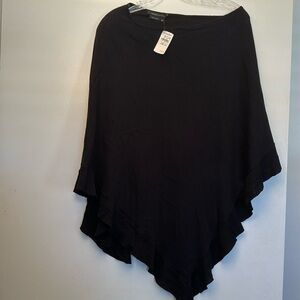 BCBG MAXAZRIA BLACK SILK & cotton poncho OS NWT